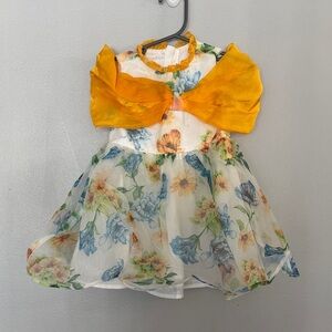 Floral Dress with Yellow Bow